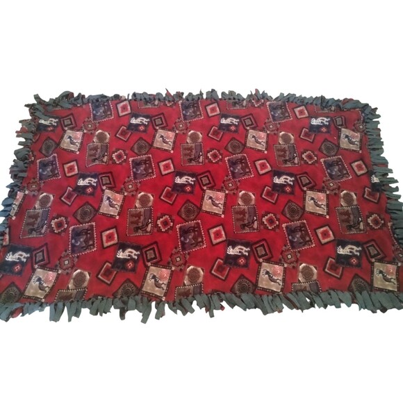KOKOPELLI INDIAN HOPI MUSIC DANCE BLANKET THROW 82"X52" - Picture 1 of 8